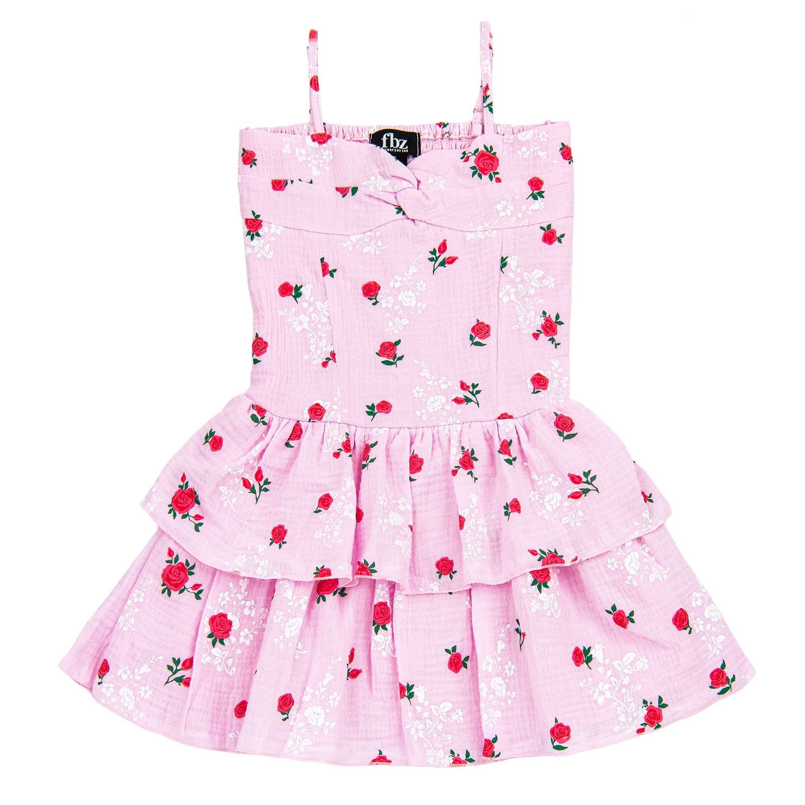 FBZ Girls Alsina Twist Knot Pink Floral Dress
