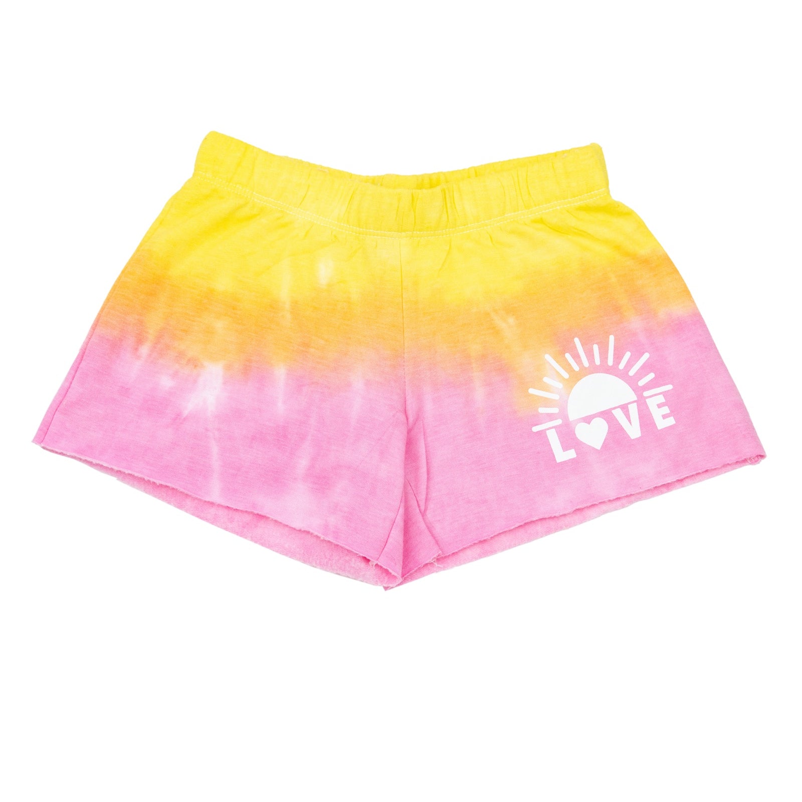 Firehouse Girls St. Barths Tie Dye Love Rays Fleece Shorts Girls Casual Bottoms Firehouse Tie Dye Y/XS (6X)
