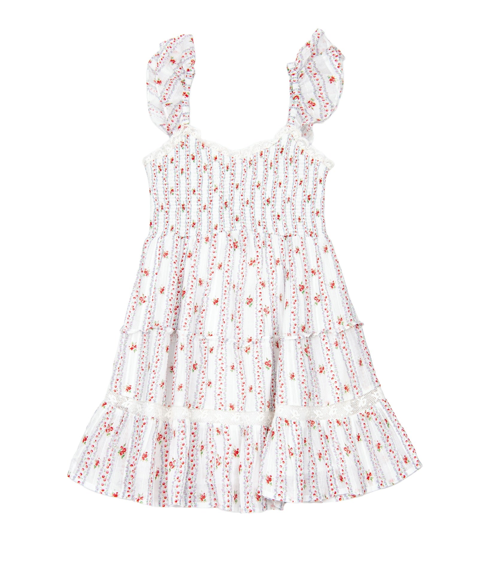 Love Shack Fancy Tween Avenora Dress Poppy Red Girls Casual Dresses Love Shack Fancy