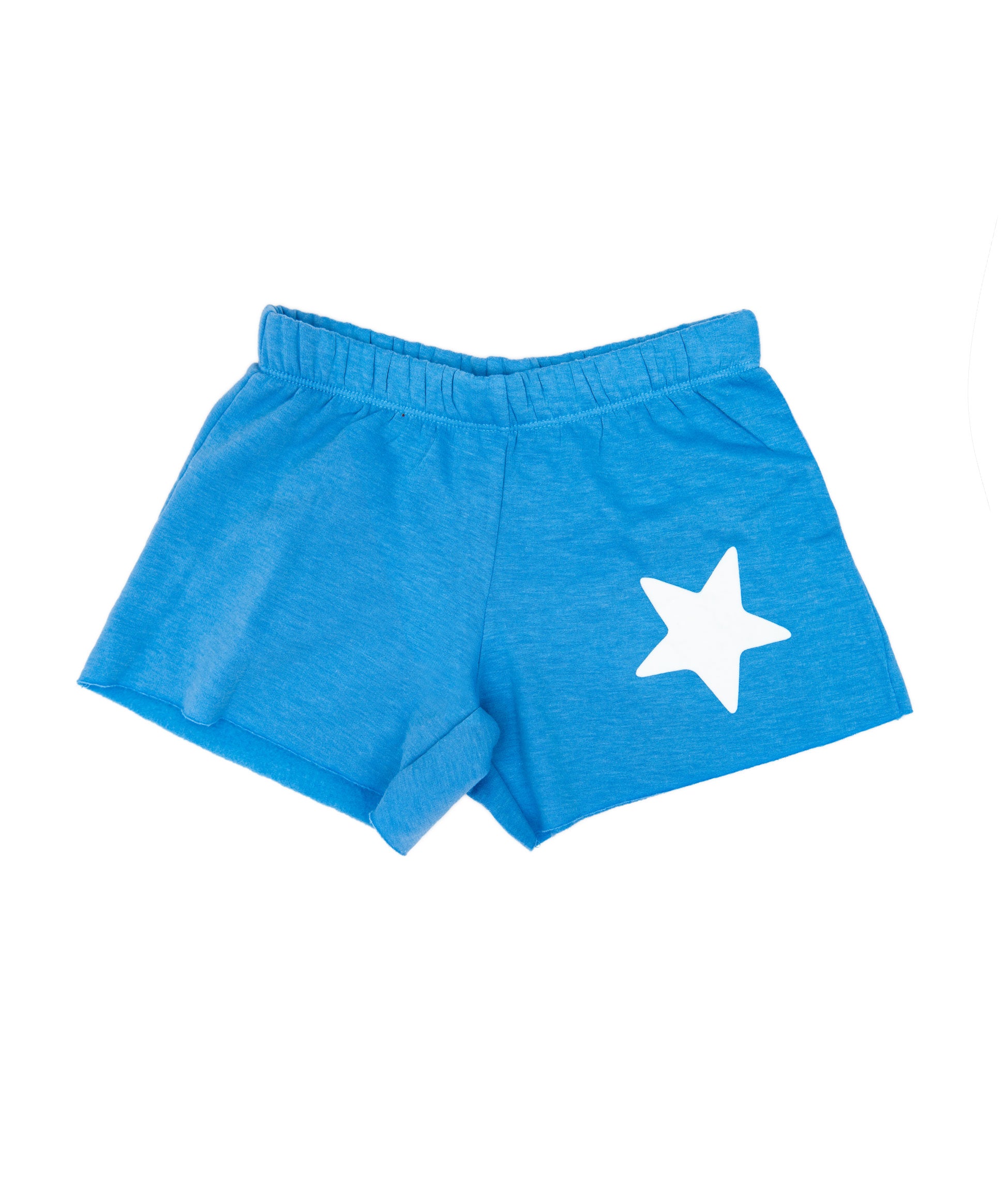 Firehouse Girls Betsy Star Fleece Shorts Ice Blue Girls Casual Bottoms Firehouse Blue Y/S (7/8)