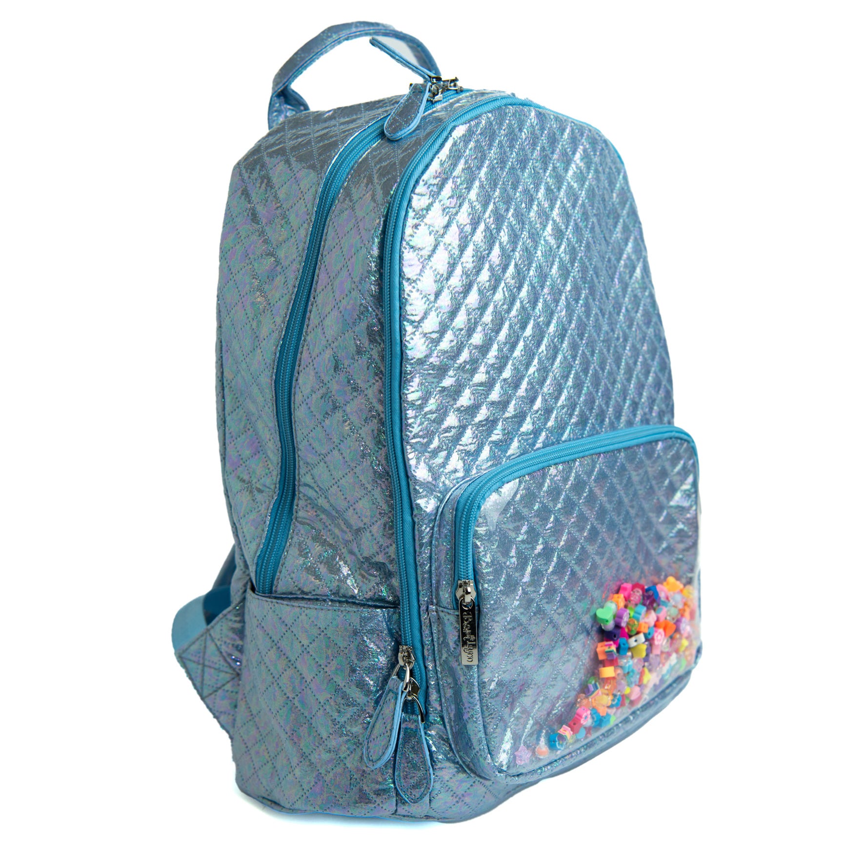 Bari Lynn Backpack Confetti Charm Sky Blue Accessories Bari Lynn Blue