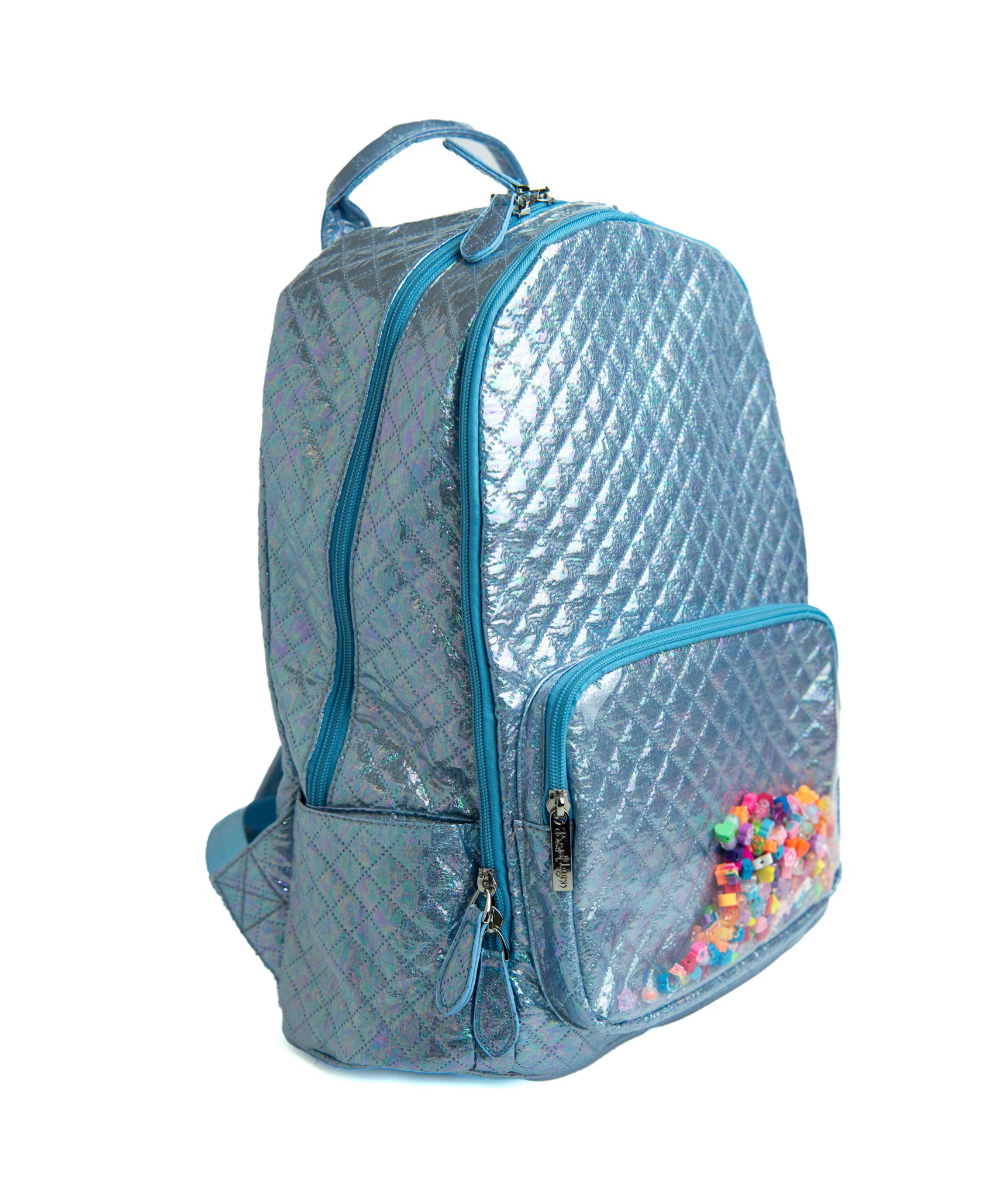 Bari Lynn Backpack Confetti Charm Sky Blue Accessories Bari Lynn Blue
