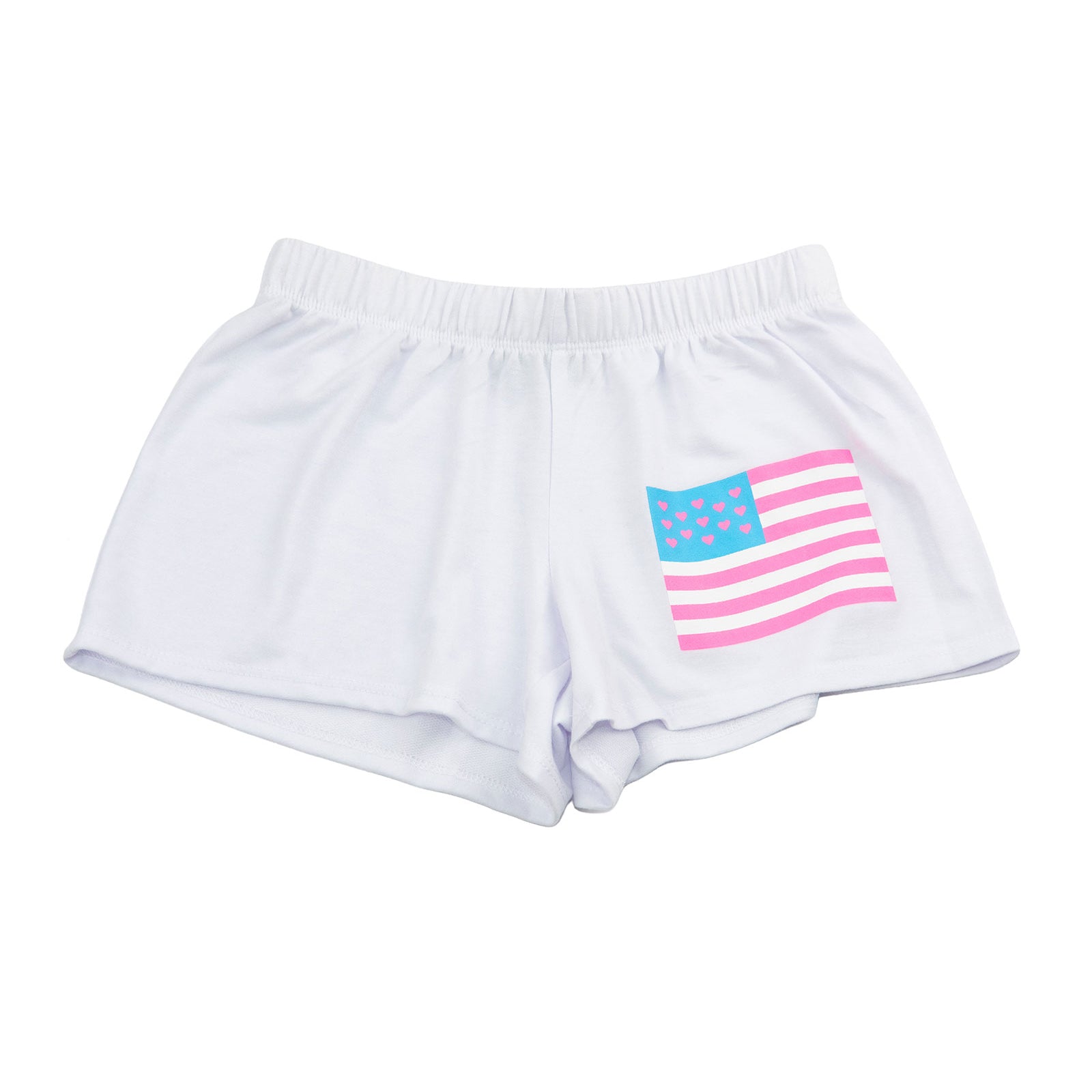 Firehouse Girls Flag Love Fleece Shorts Girls Casual Bottoms Firehouse White Y/4