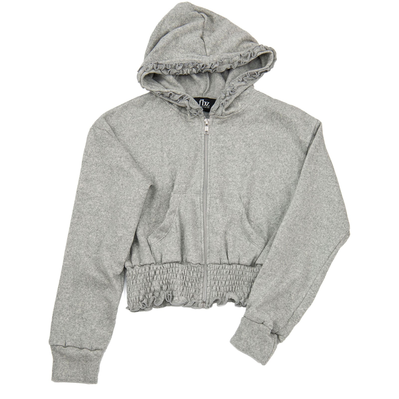 FBZ Girls Story Ruffle Crop Hoodie Girls Casual Bottoms FBZ Flowers By Zoe Grey Y/XS (6X)