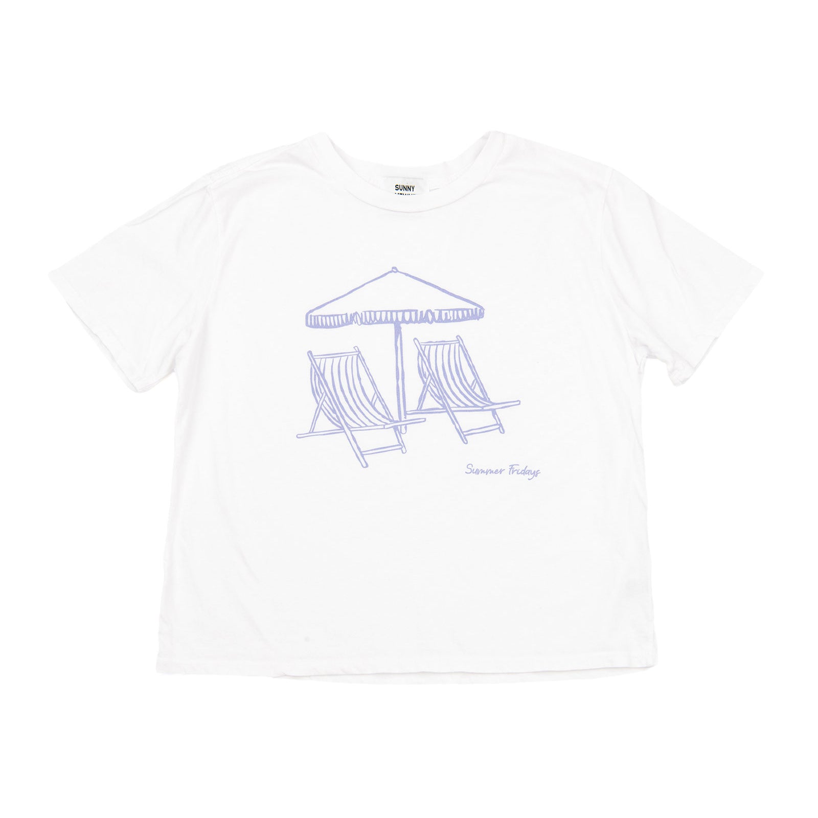 Sunny Somewhere Women Summer Fridays Everyday Tee Womens Casual Tops Sunny Somewhere White Juniors/Women XS