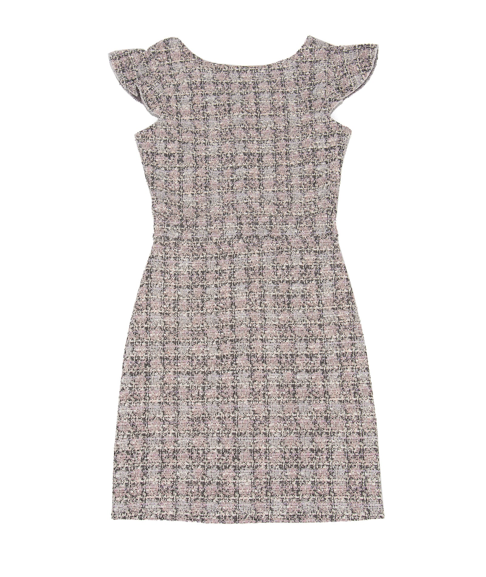 By Debra Girls Milly Pink/White/Black Boucle Flutter Sleeve Sheath Dress Girls Special Dresses By Debra Pink Y/XS (6X)