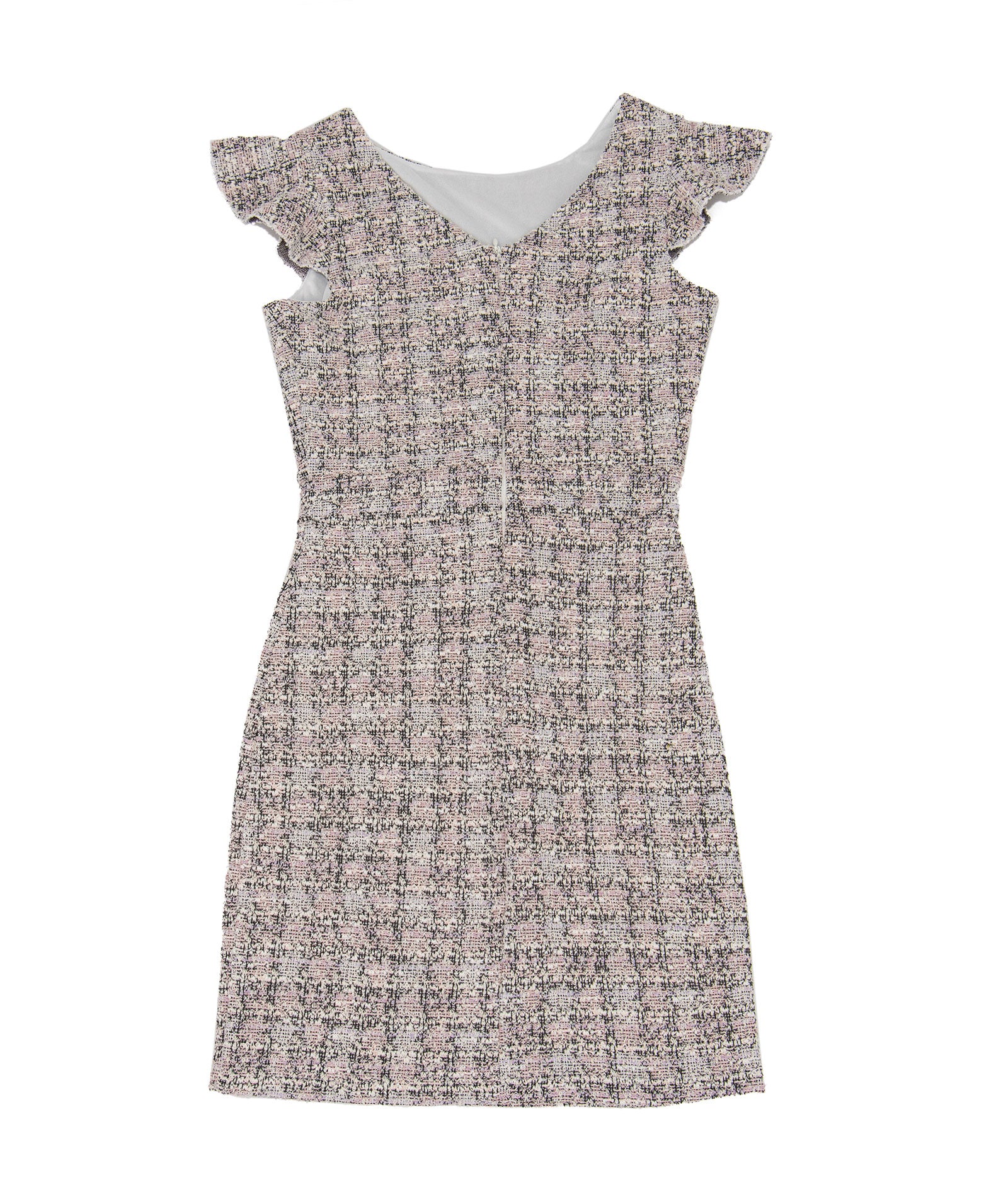 By Debra Girls Milly Pink/White/Black Boucle Flutter Sleeve Sheath Dress Girls Special Dresses By Debra