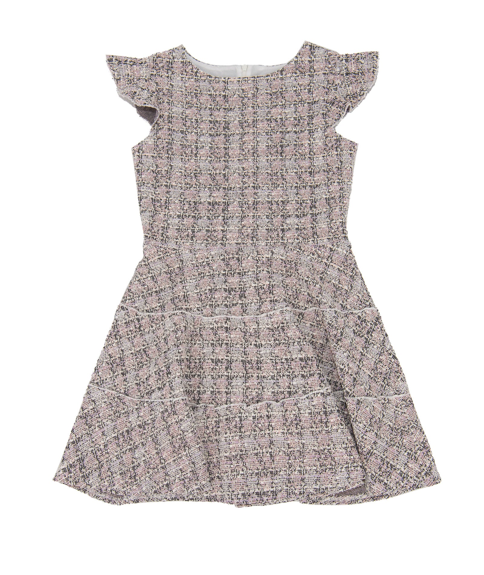 By Debra Girls Sara Pink/White/Black Boucle 3 Tier Dress Girls Special Dresses By Debra Pink Y/XS (6X)