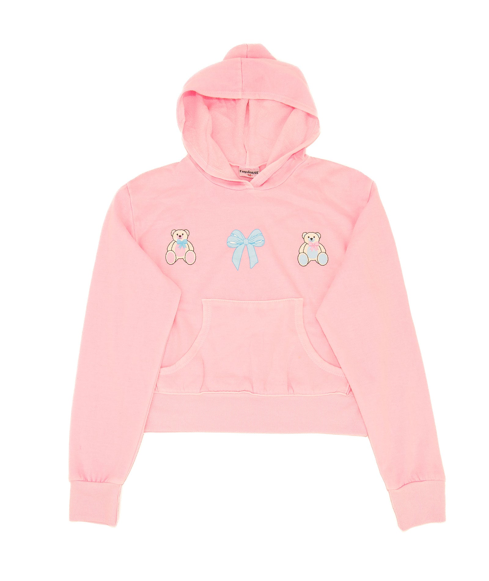 Firehouse Girls Teagan Teddy Bow Pocket Hoodie Ice Pink Girls Casual Tops Firehouse Ice Pink Y/4