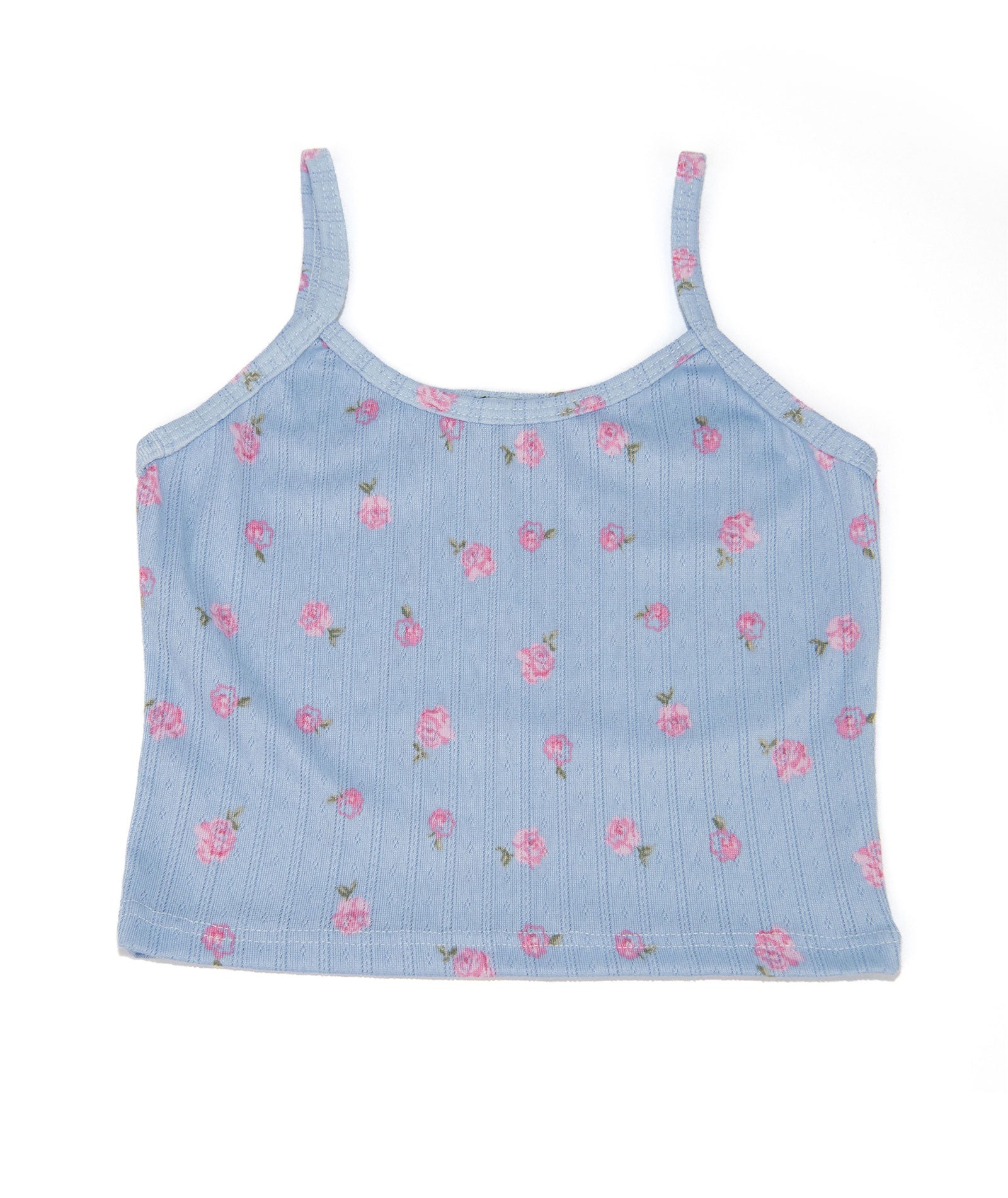 Cheryl Creations Girls Casey Blue Floral Tank Girls Casual Tops Cheryl Creations Floral Y/S (7/8)