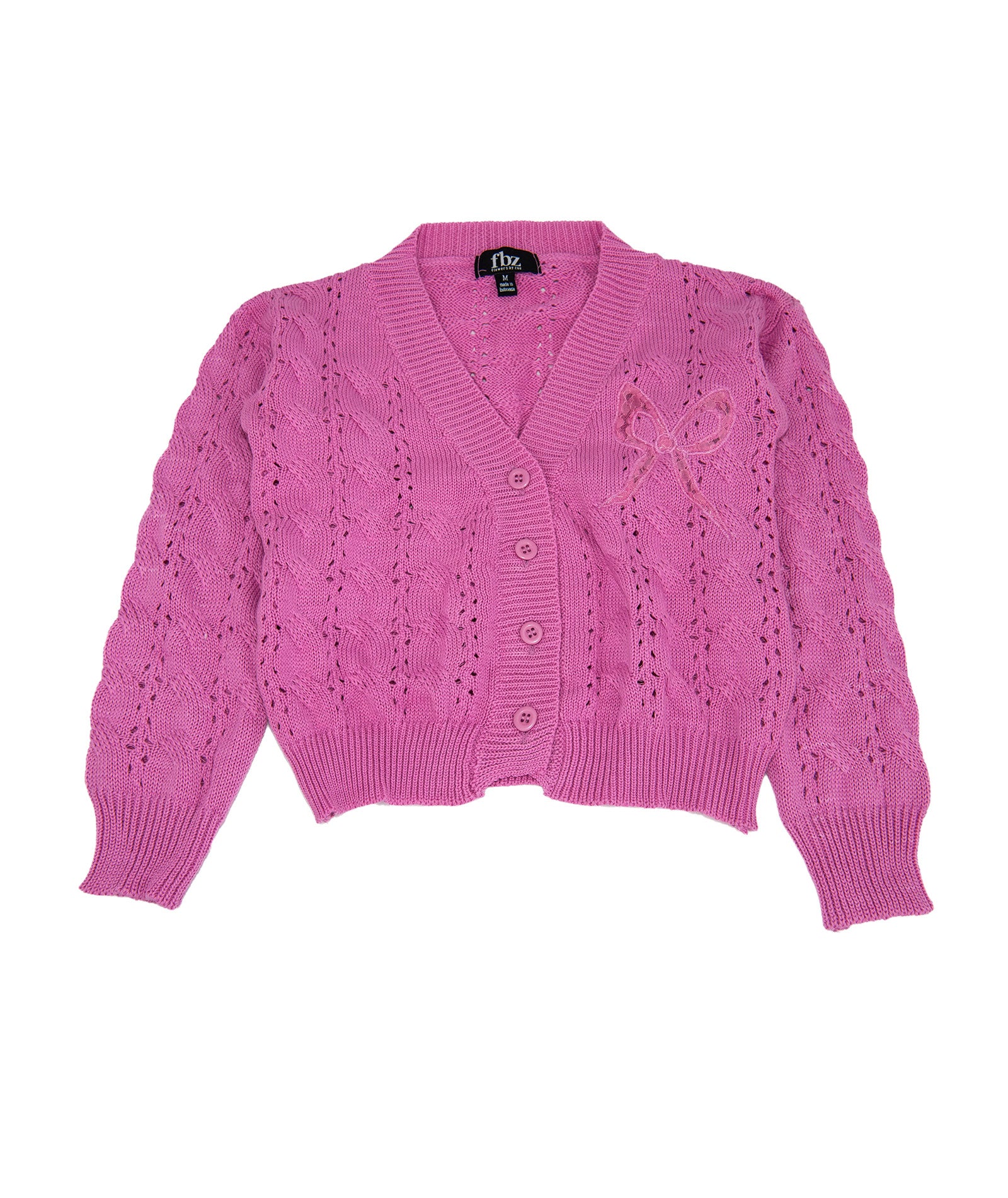 FBZ Girls Clare Pink Bow Cardigan Girls Casual Tops FBZ Flowers By Zoe Pink Y/6