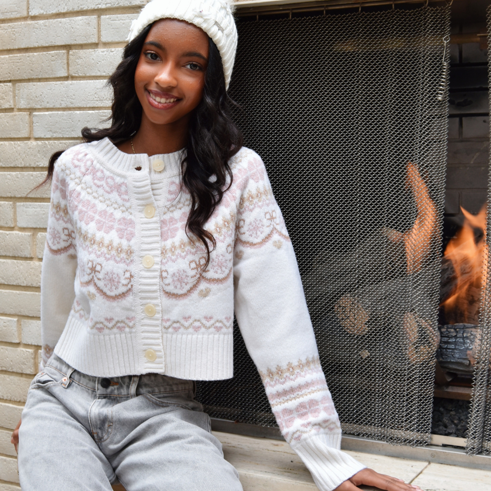 Love Shack Fancy Women Shantae Cardigan Pink Champagne Womens Casual Tops Love Shack Fancy Pink Juniors/Women XXS