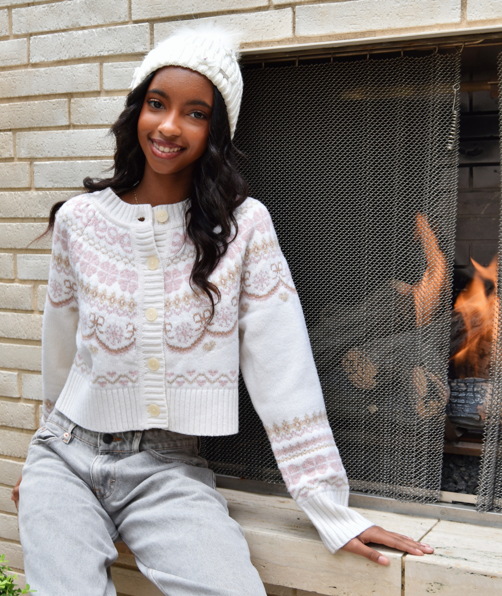 Love Shack Fancy Women Shantae Cardigan Pink Champagne Womens Casual Tops Love Shack Fancy Pink Juniors/Women XXS