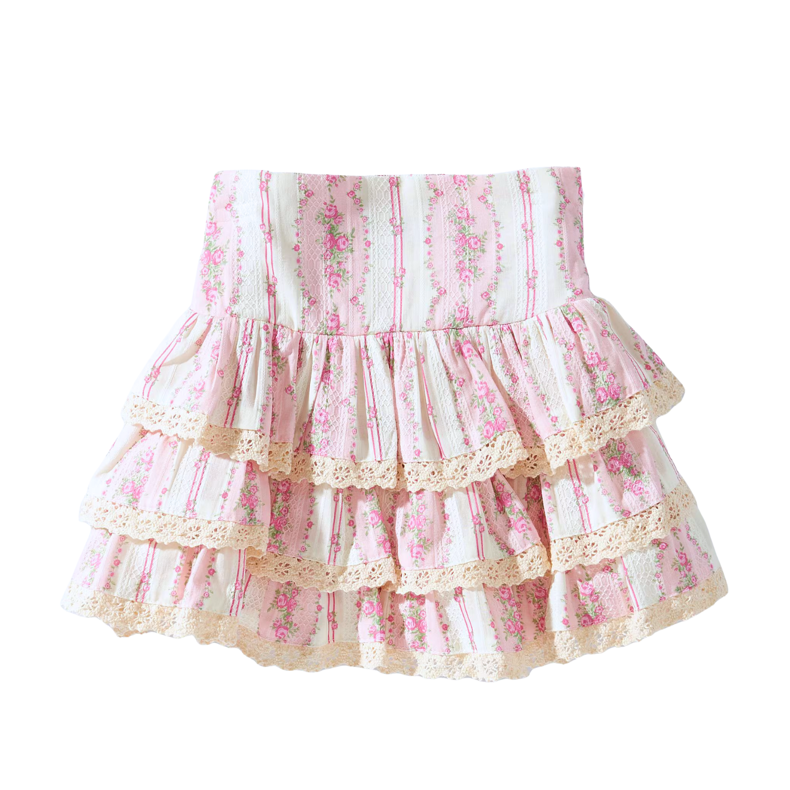 Katie J NYC Girls Baby Pink Cottage Stripe Melody Skirt