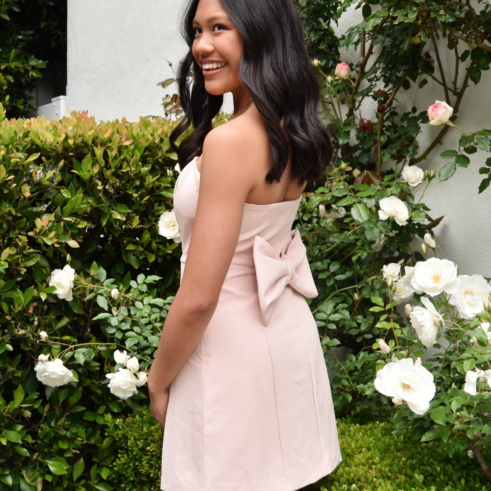 8apart Women Bernadette Strapless Bow Dress Womens Casual Dresses 8apart Pink Juniors/Women S