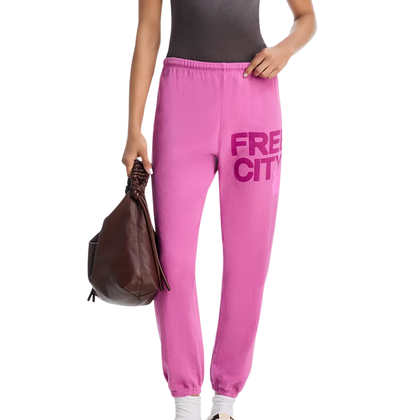 FREECITY Women Large Sweatpants New Pinkshrooms Womens Casual Bottoms FREECITY Pink Juniors/Women XS