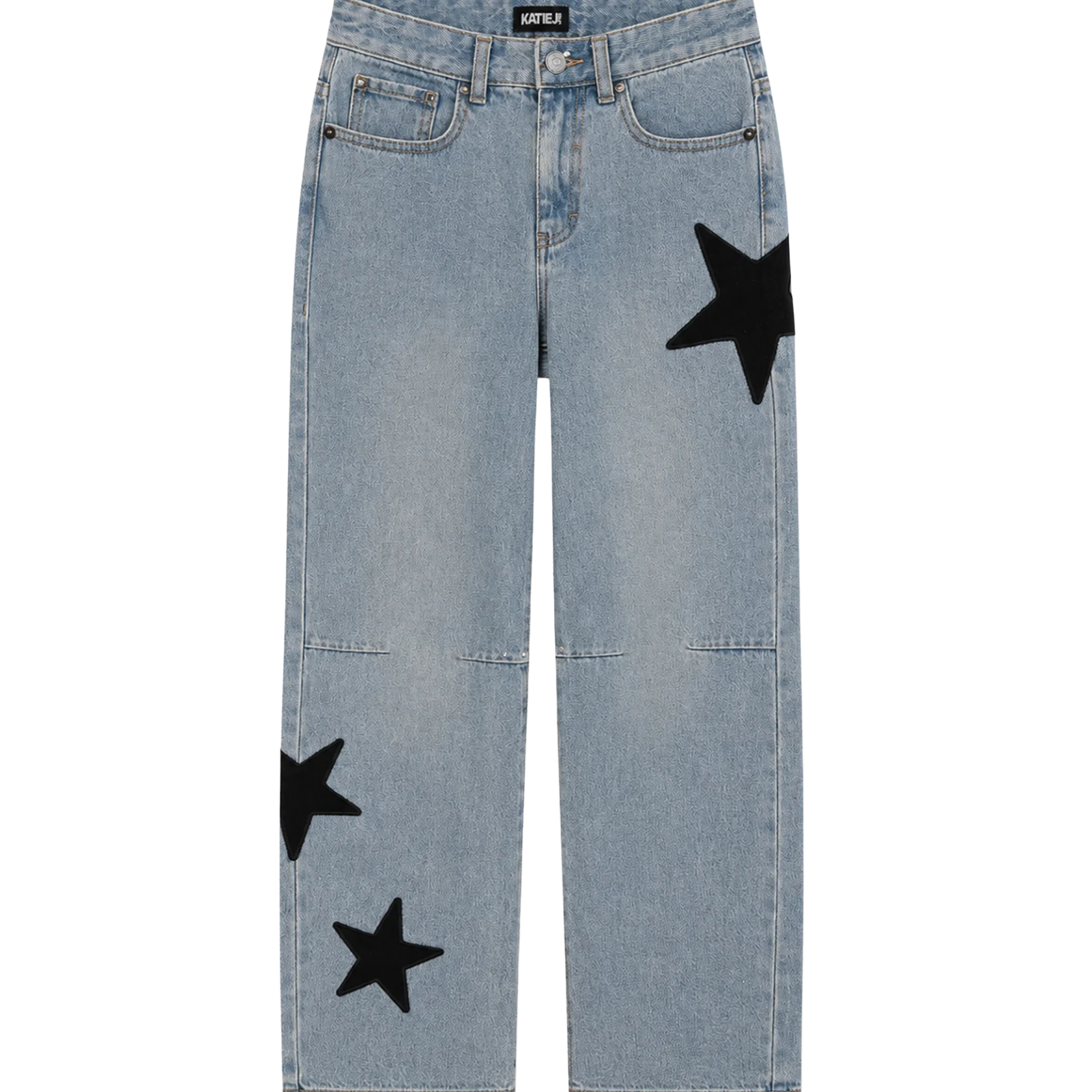 Katie J NYC Girls Philly Black Mid Wash Star Jeans Girls Denim Katie J NYC Denim Y/S (7/8)