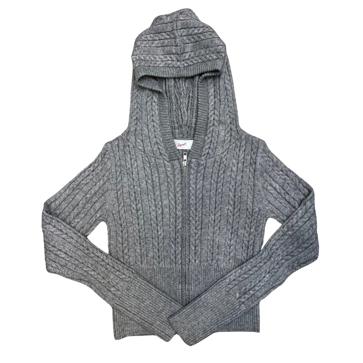 8apart Women Colorado Cable Knit Zip Cardigan