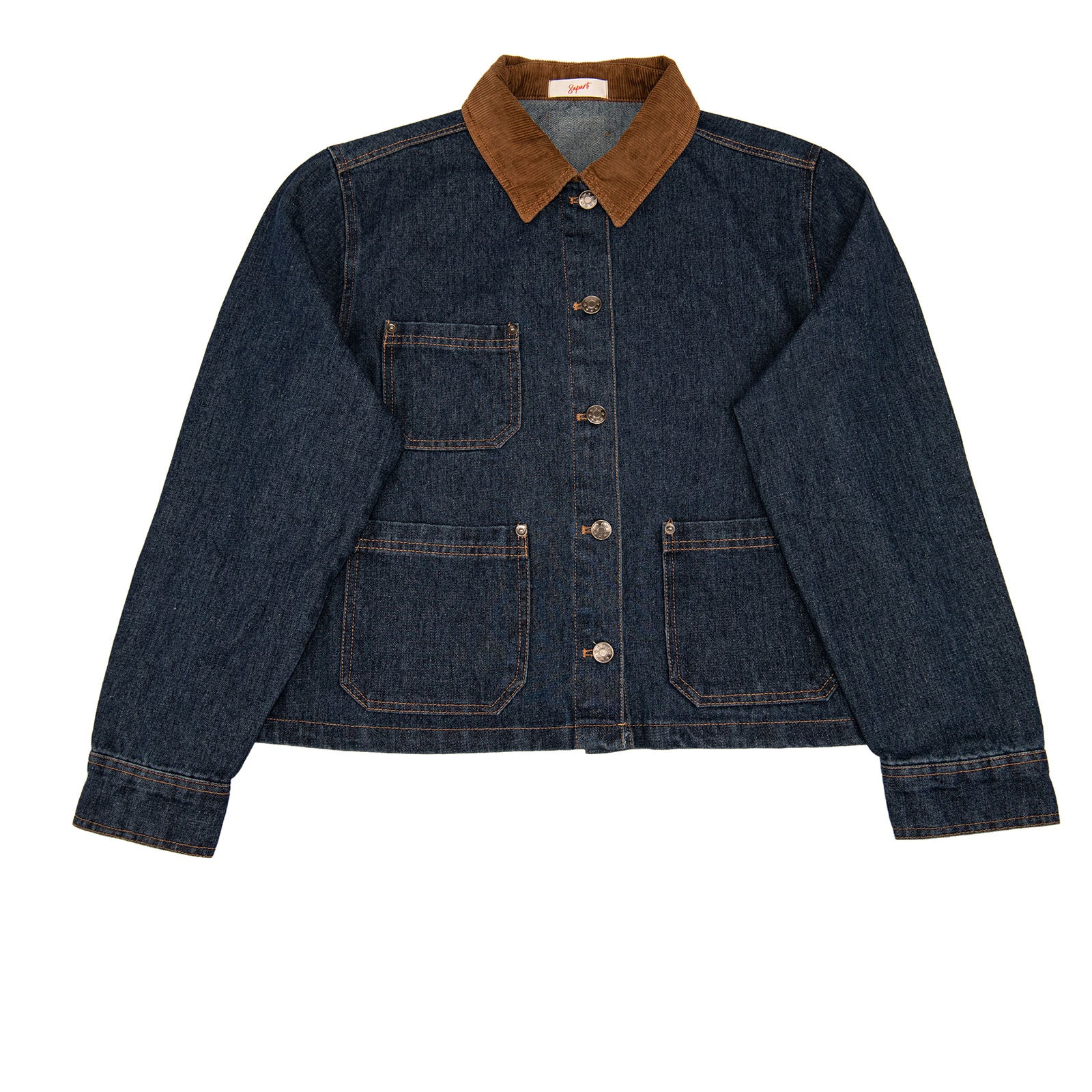 8apart Women Catherine Contrast Collar Denim Jacket Womens Casual Tops 8apart Denim Juniors/Women S