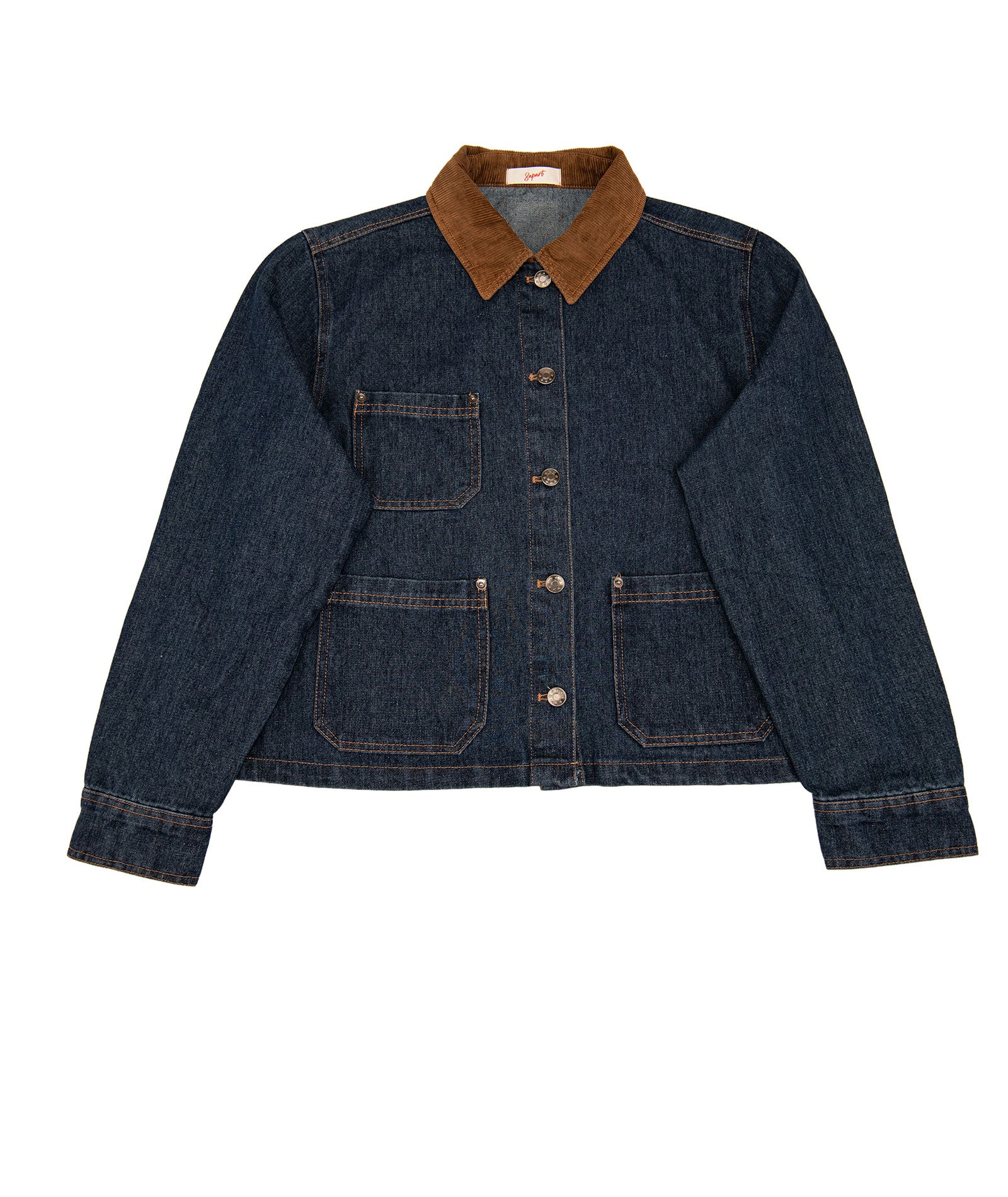 8apart Women Catherine Contrast Collar Denim Jacket Womens Casual Tops 8apart Denim Juniors/Women S