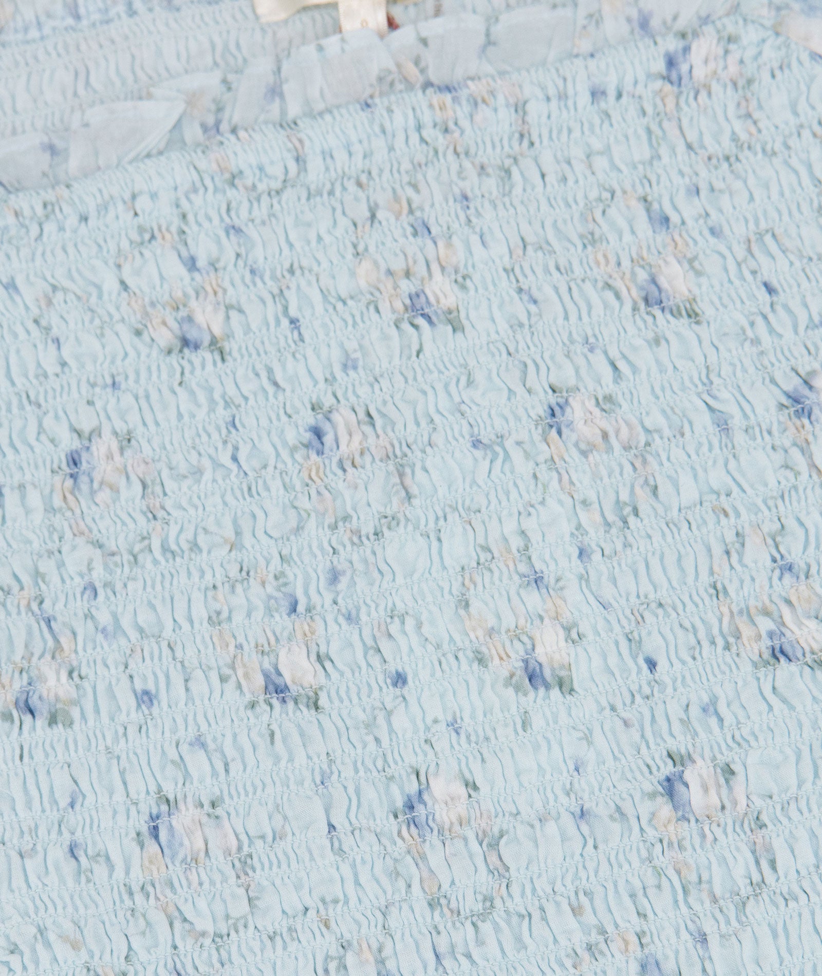 Love Shack Fancy Girls Mosa Dress Snowdrop Blue Girls Casual Dresses Love Shack Fancy