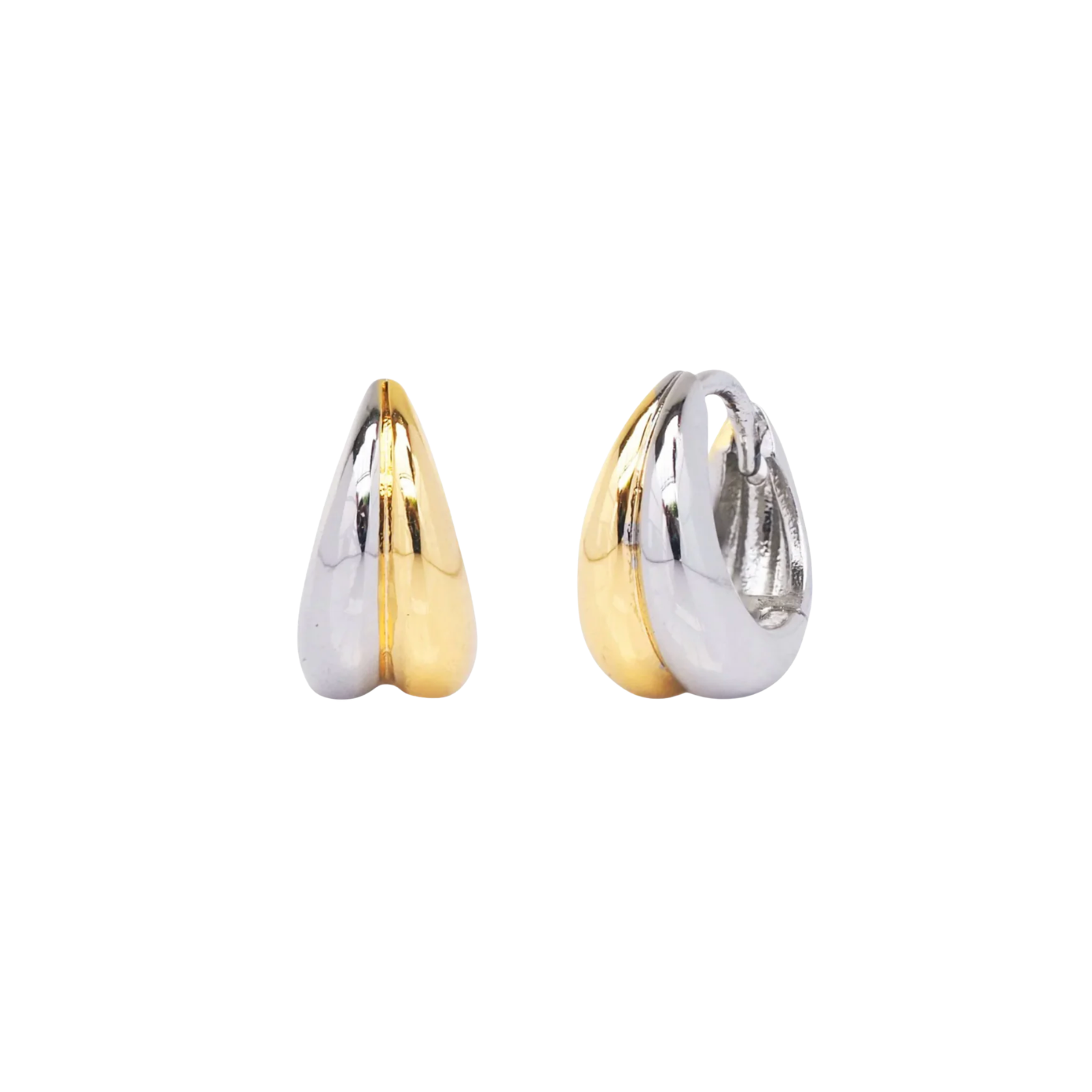 TAI Two Tone Small Side By Side Drop Click Huggies Jewelry - Trend TAI Multi