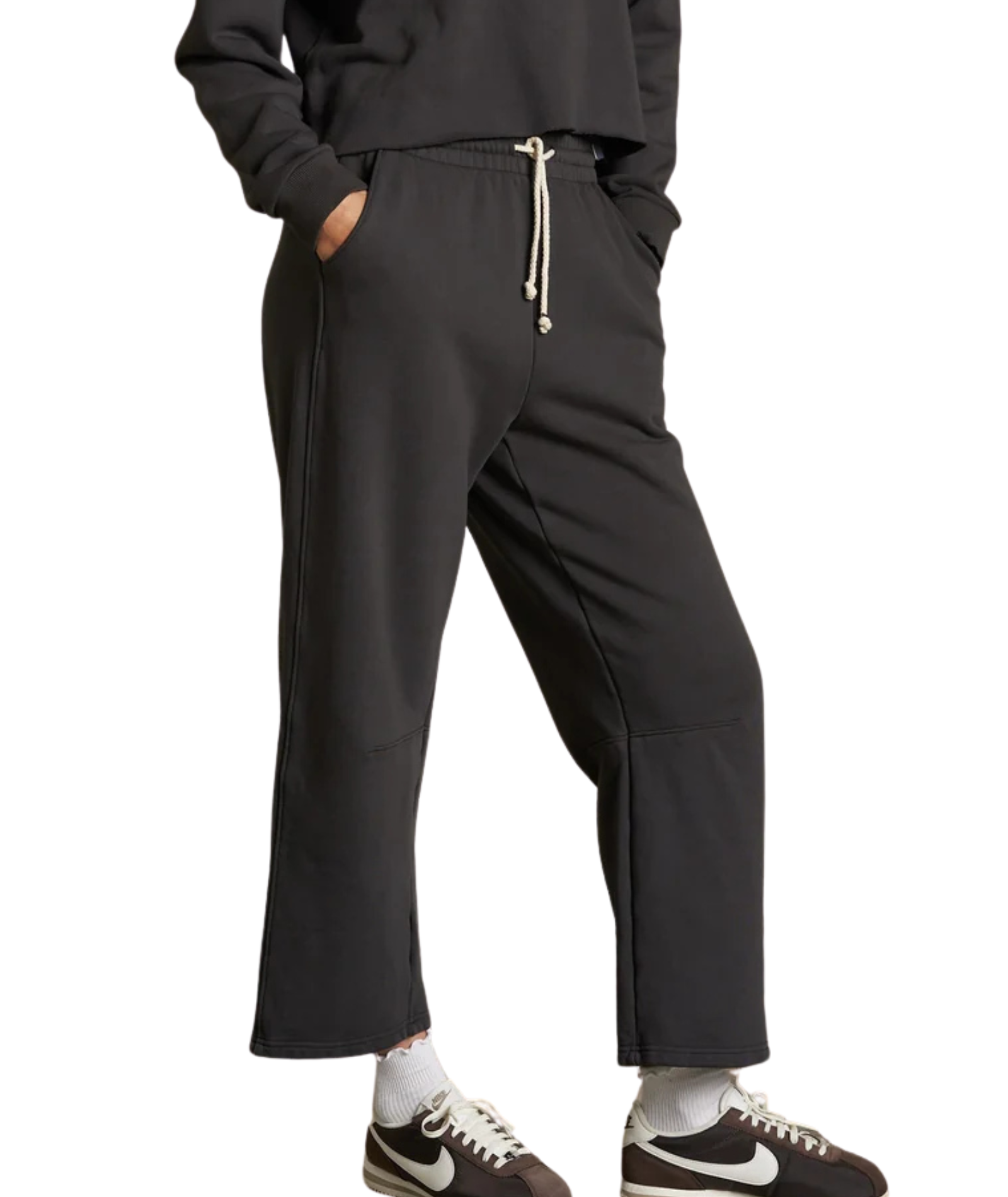 Perfect White Tee Women Fallon Fleece Barrel Pants Womens Casual Bottoms Perfect White Tee