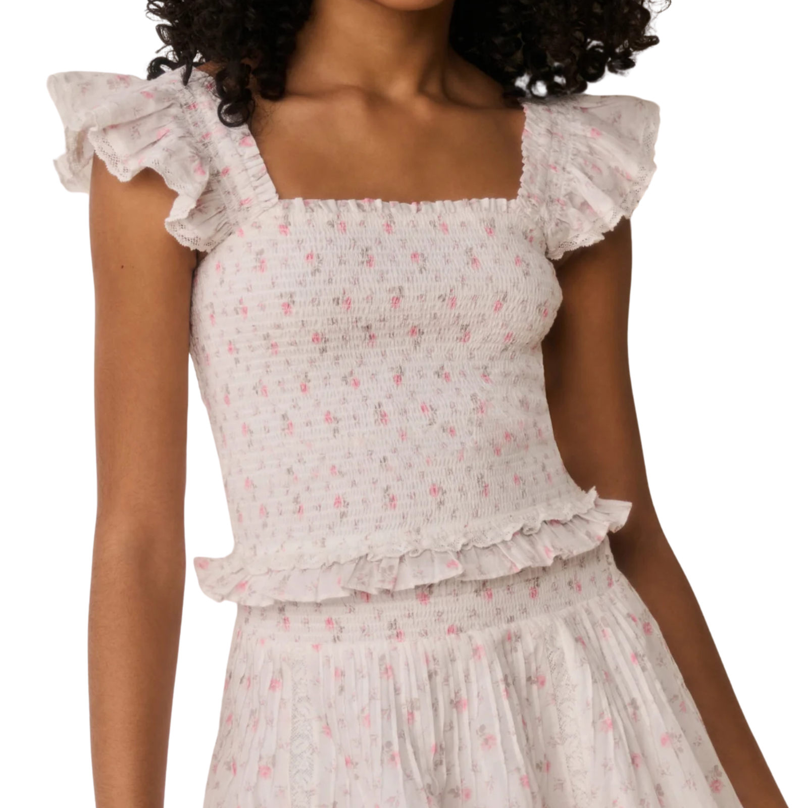 Love Shack Fancy Girls Jeanna Top Sunwashed Ivory