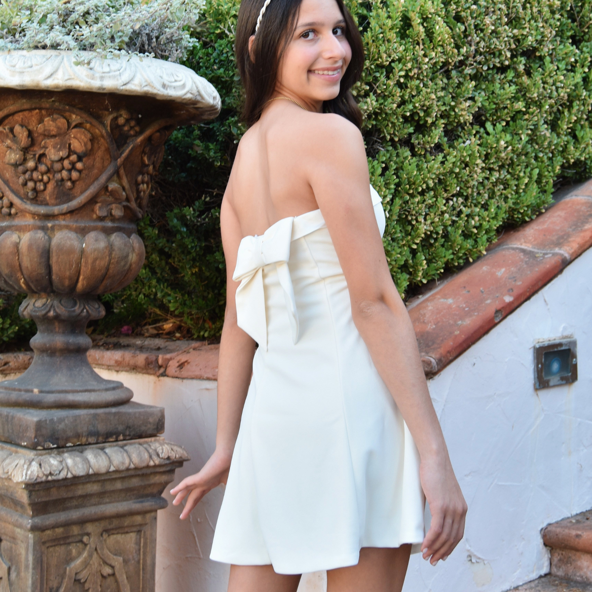 Theme Girls Yael Winter White Bow Back Dress Girls Special Dresses Theme-NYC White Y/S (7/8)