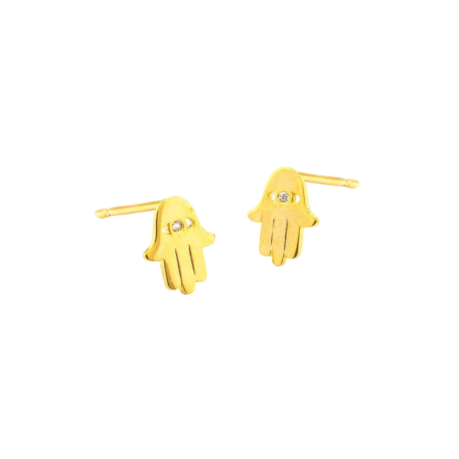 TAI Simple Single CZ Hamsa Studs Jewelry - Trend TAI Gold