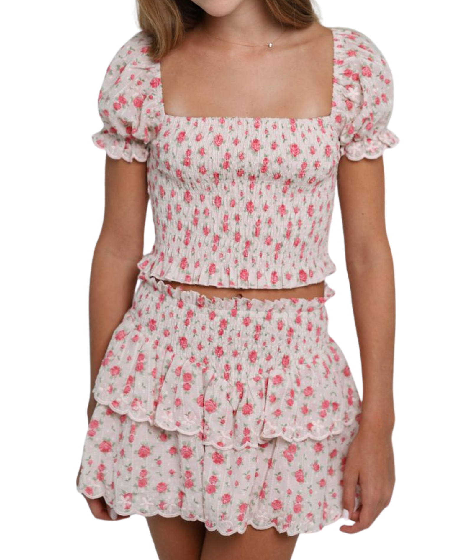 Summer Loving Girls Eden Skirt Petite Rose Girls Casual Bottoms Summer Loving Floral Y/S (7/8)