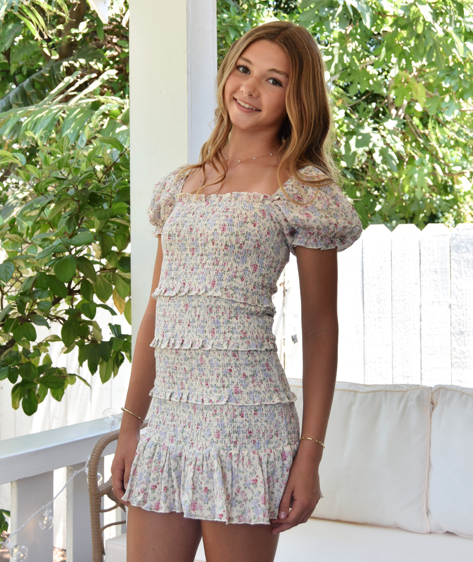 Katie J NYC Girls Mulberry Bouquet Laila Dress Girls Casual Dresses Katie J NYC Floral Y/S (7/8)