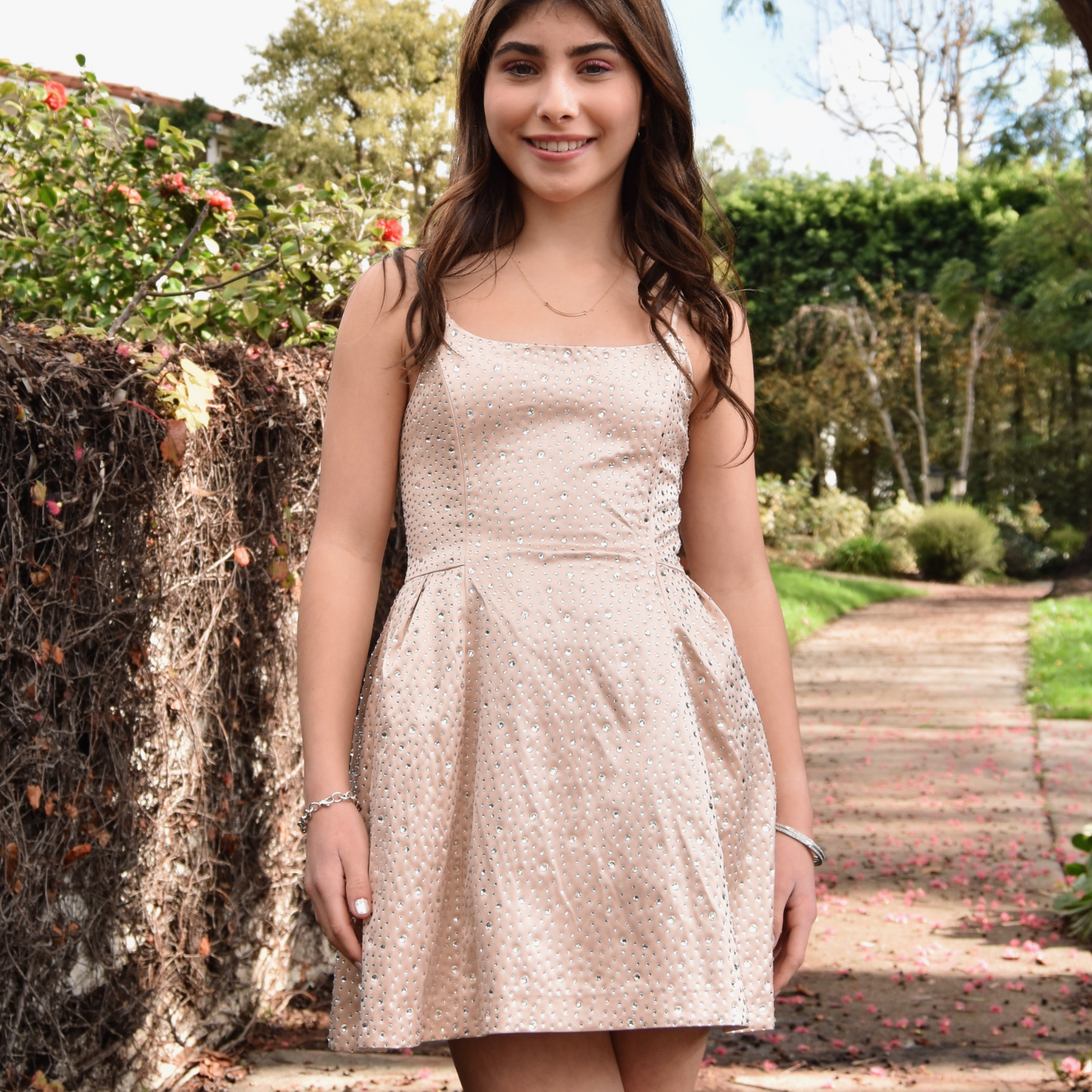 Katie J NYC Girls Gianna Dress Girls Special Dresses Katie J NYC Champagne Y/S (7/8)