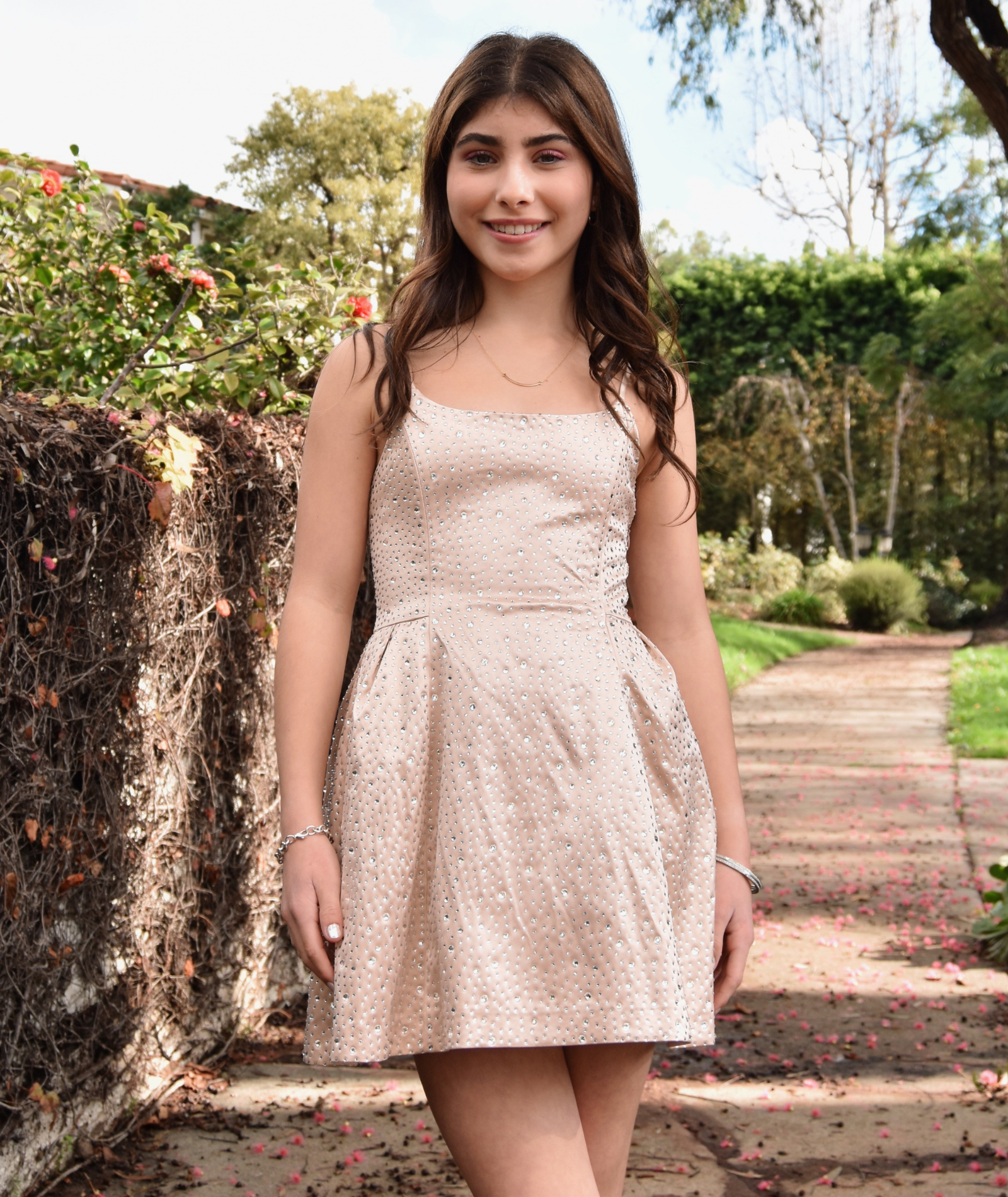 Katie J NYC Girls Gianna Dress Girls Special Dresses Katie J NYC Champagne Y/S (7/8)