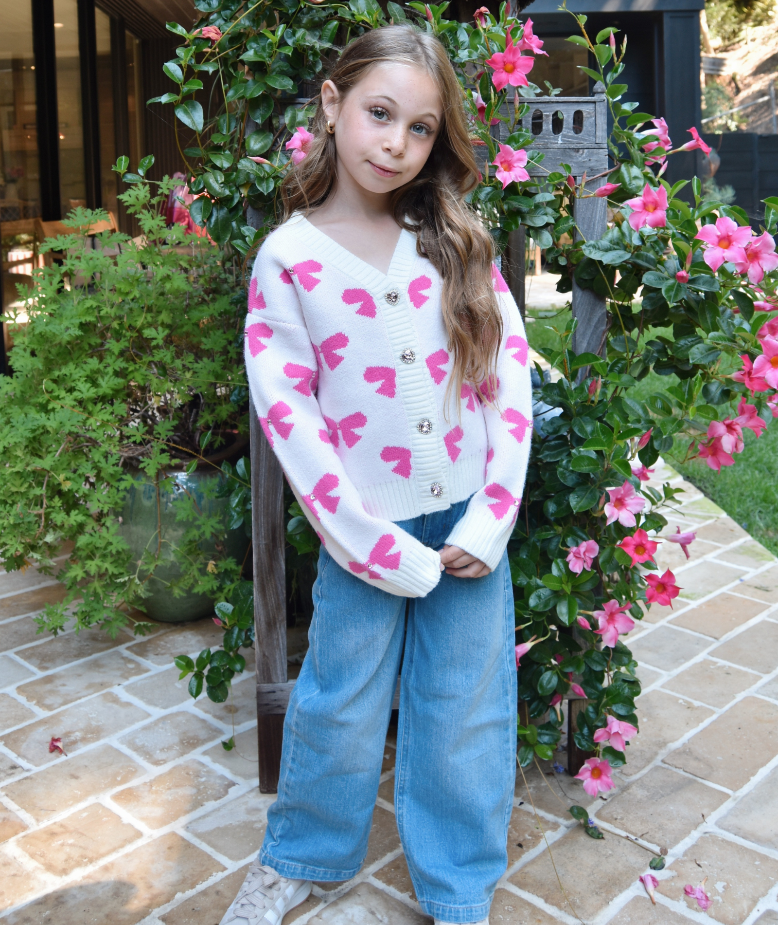 Mini Dreamers Girls Maya Bow Cardigan Girls Casual Tops Mini Dreamers