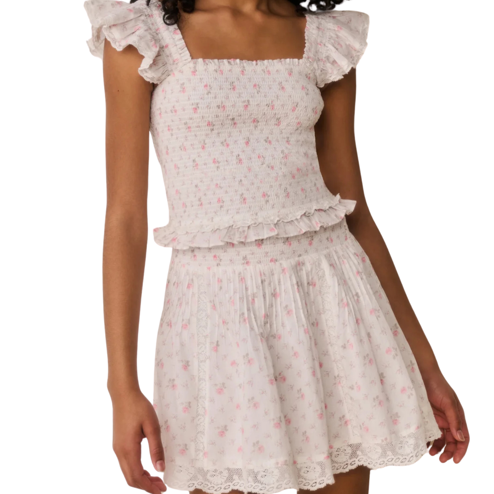 Love Shack Fancy Girls Solena Skirt Sunwashed Ivory