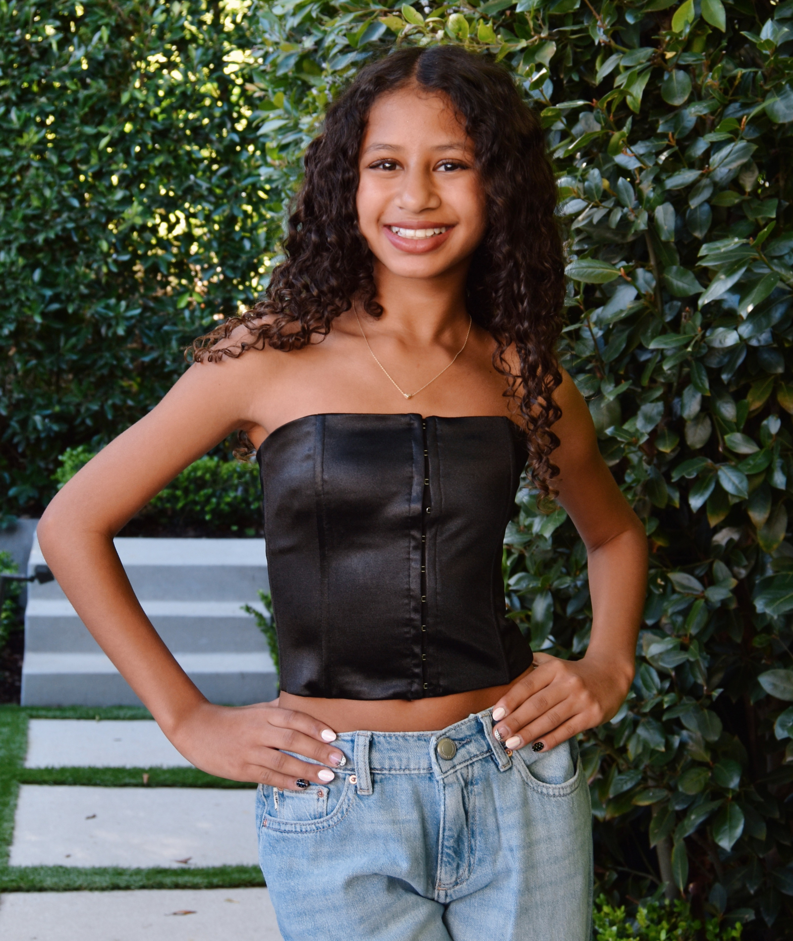 Katie J NYC Girls Lani Top Girls Casual Tops Katie J NYC Black Y/S (7/8)