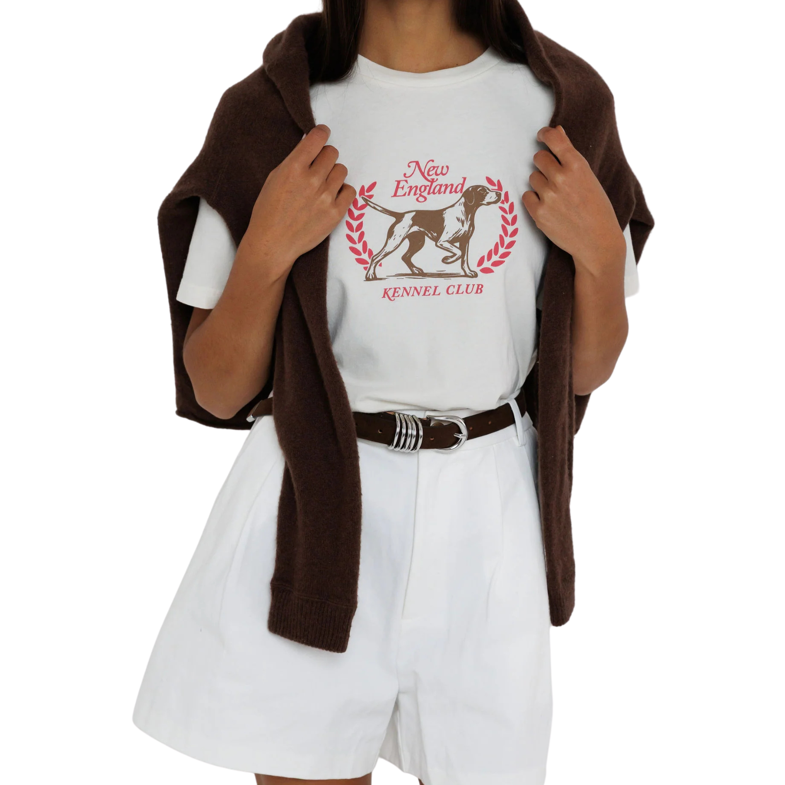 Sunny Somewhere Women New England Kennel Club Everyday Tee Womens Casual Tops Sunny Somewhere White Juniors/Women XS