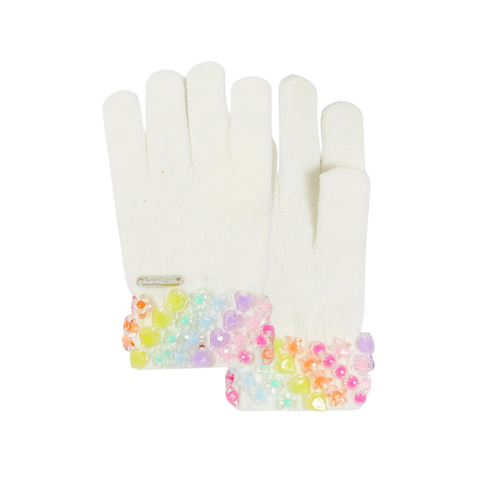 Bari Lynn Cutie Charm Winter Gloves Accessories Bari Lynn Ivory One Size Fits Most (Y/7-Y/14)