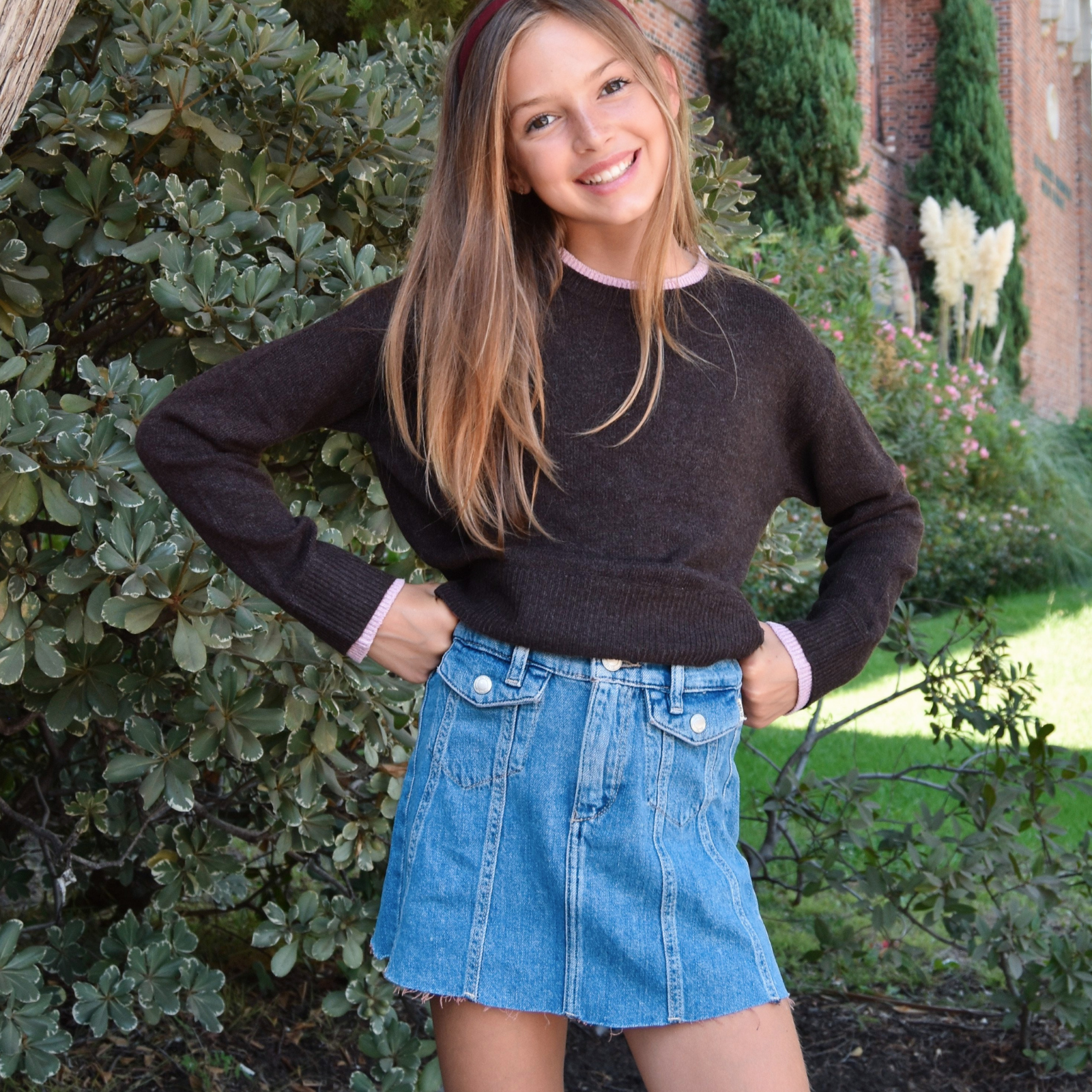 DL1961 Girls Jenny Indigo Rose Aura Mini Skirt