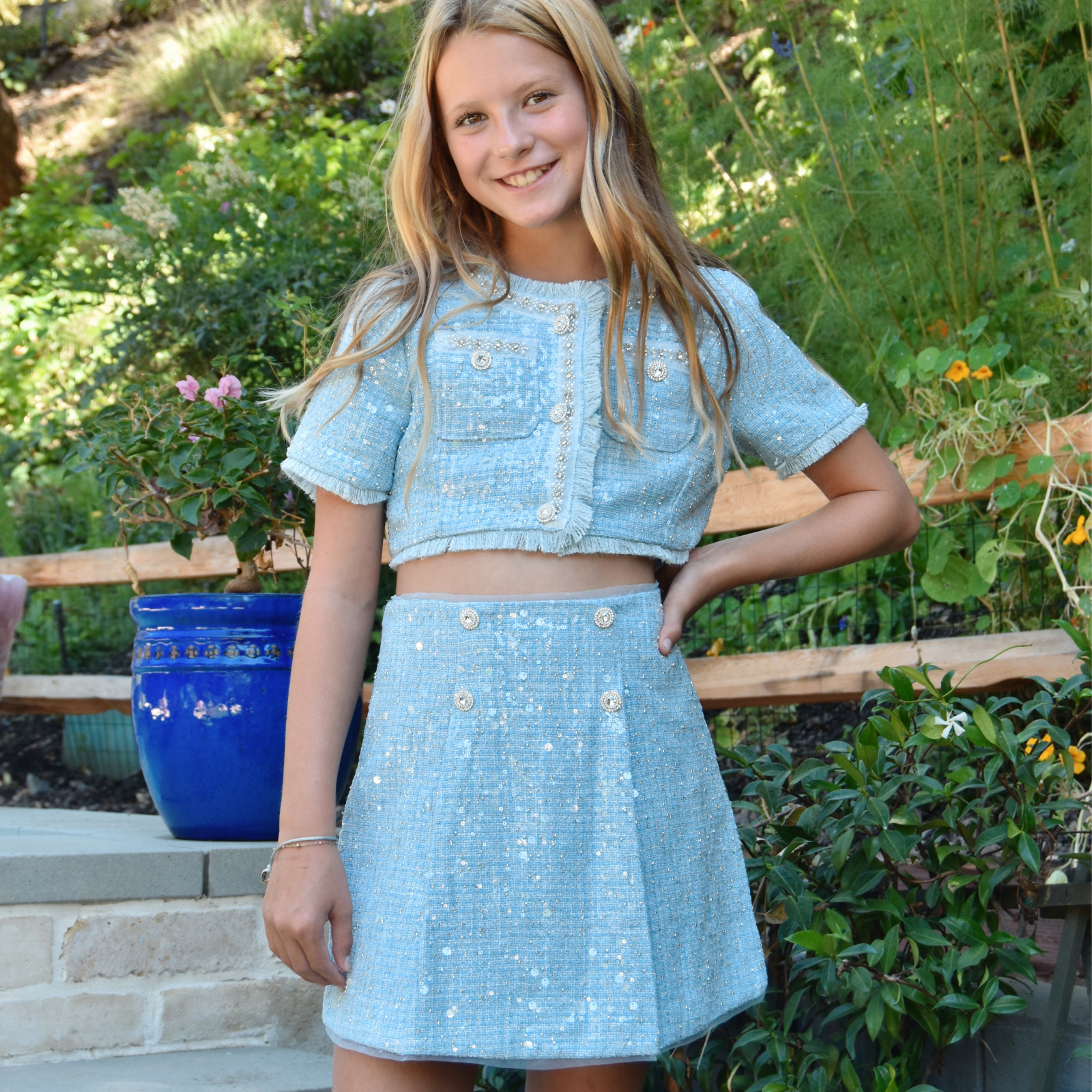 Mini Dreamers Girls Olivia 3-Piece Set Girls Special Dresses Mini Dreamers Light Blue Y/6