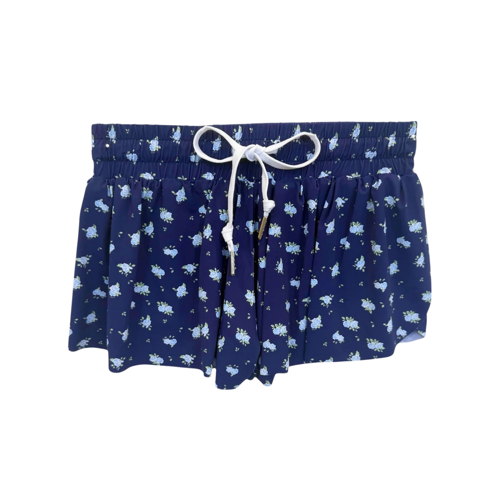 Katie J NYC Girls Navy Rose Ditsy Floral Farrah Shorts Girls Casual Bottoms Katie J NYC Floral Y/S (7/8)