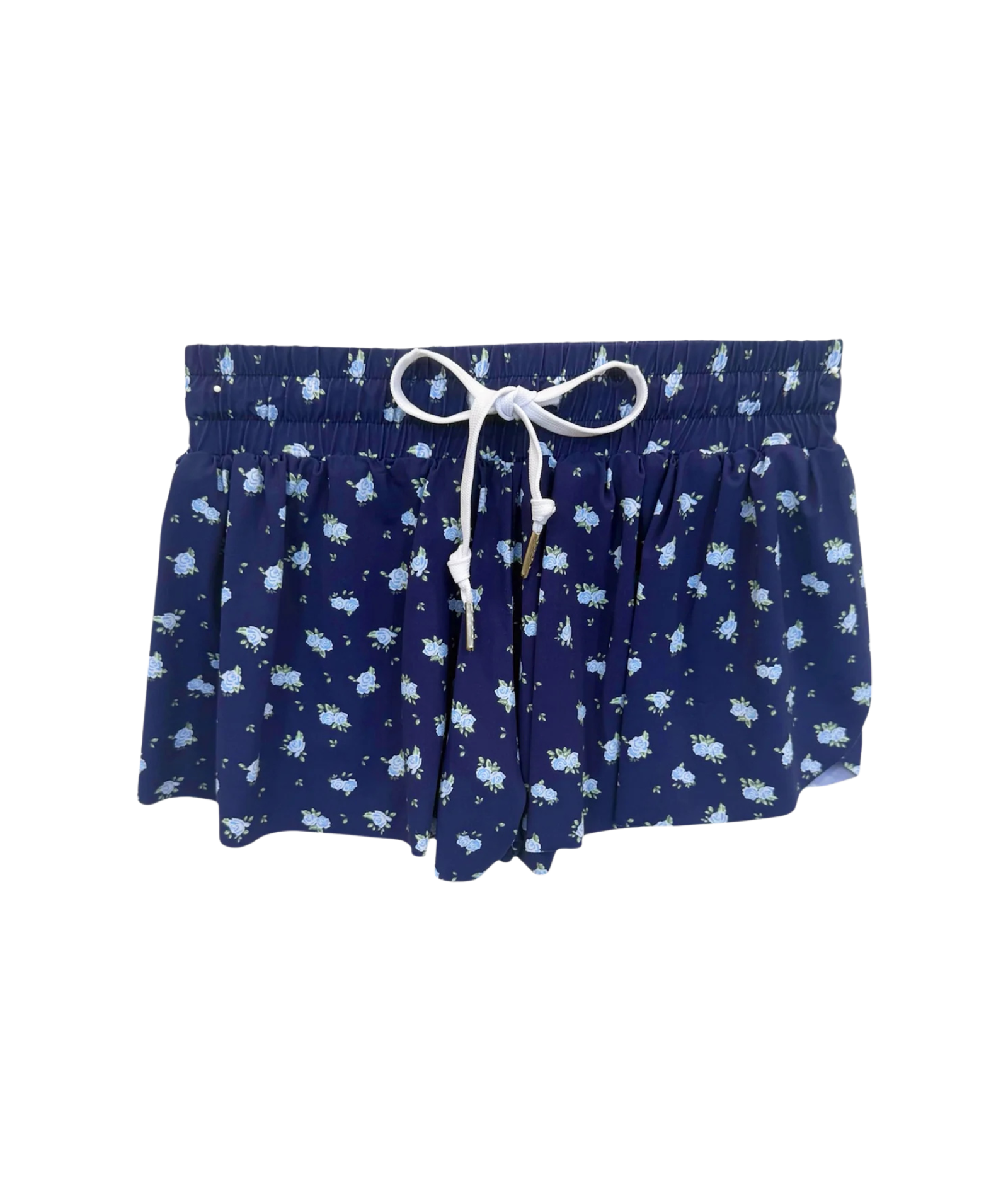 Katie J NYC Girls Navy Rose Ditsy Floral Farrah Shorts Girls Casual Bottoms Katie J NYC Floral Y/S (7/8)