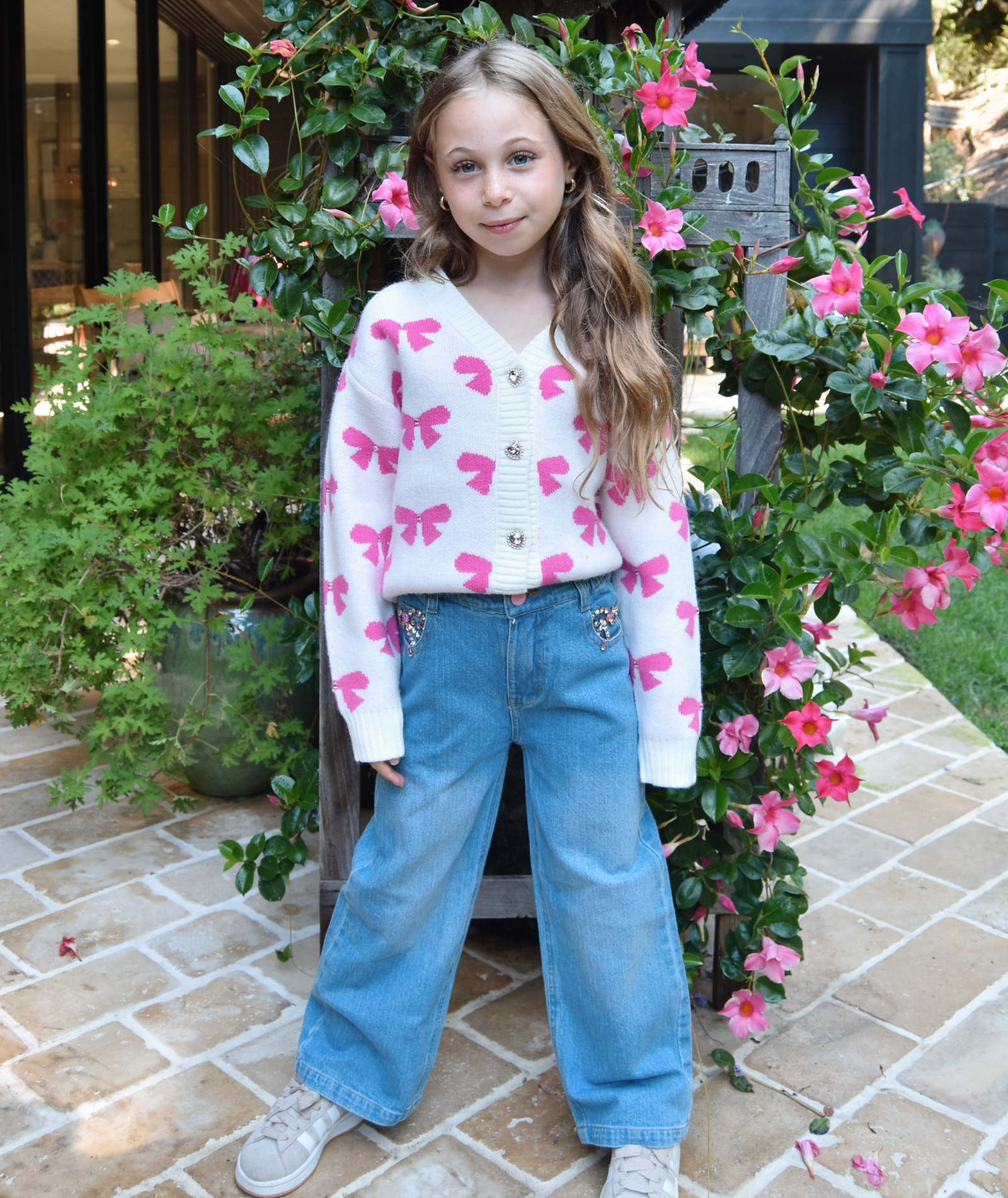 Mini Dreamers Girls Maya Bow Cardigan Girls Casual Tops Mini Dreamers