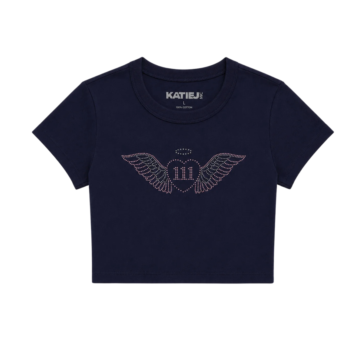 Katie J NYC Girls Angel Baby Tee Girls Casual Tops Katie J NYC Evening Blue Y/S (7/8)