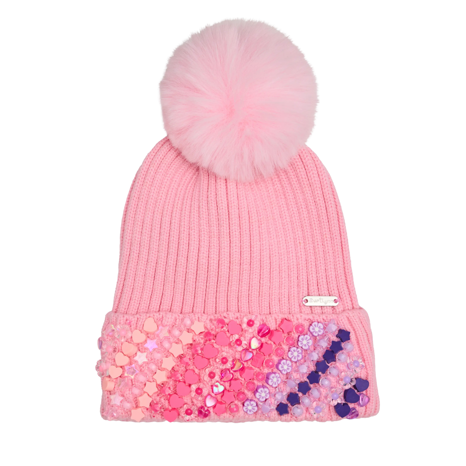 Bari Lynn Cutie Charm Cuff Winter Hat Accessories Bari Lynn Pink One Size Fits Most (Y/7-Y/14)