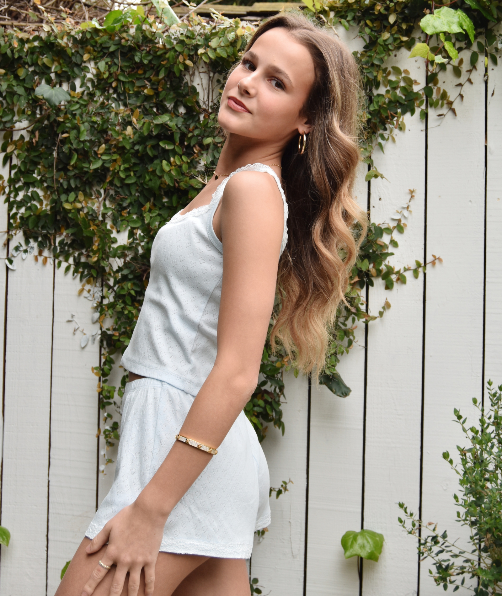 Theme Girls Lizzie Heart Pointelle Tank Girls Casual Tops Theme-NYC