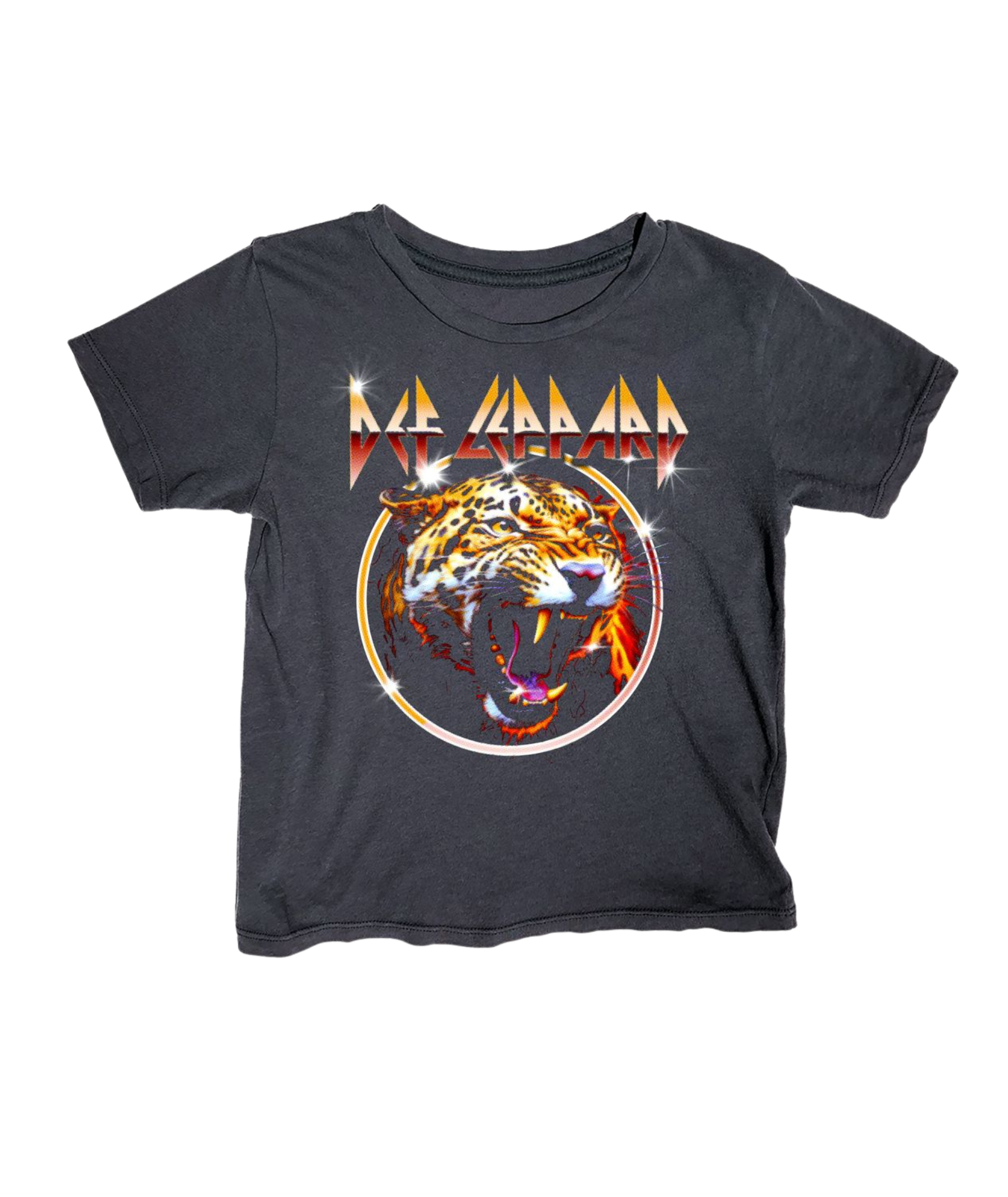 Rowdy Sprout Girls Def Leppard Roar Tee Girls Casual Tops Rowdy Sprout Black Y/S (7/8)