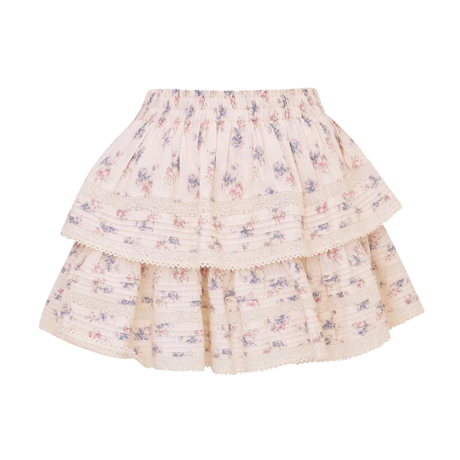 Love Shack Fancy Women Ruffle Mini Skirt Antique Vanilla