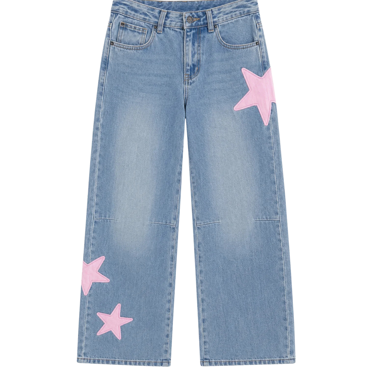 Katie J NYC Girls Philly Pink Mid Wash Star Jeans
